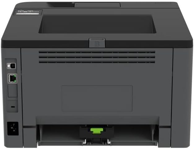 Cùl view of Lexmark MS431dw showing Ethernet and power ports