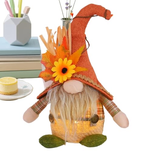 Gnome de Thanksgiving LED pour illuminer une étagère de cheminée