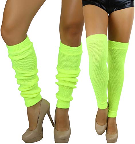 Image of ToBeInStyle Women's Long Over The Knee Leg Warmers Bright Thigh High