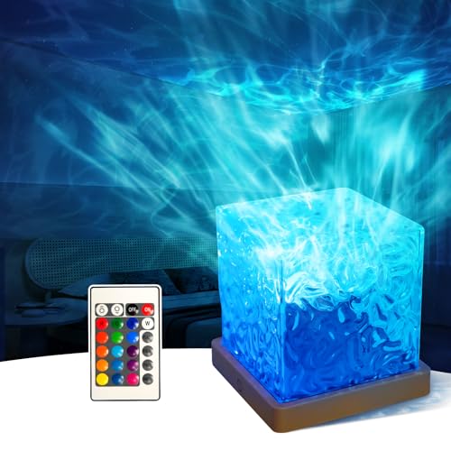 BrightArk Ocean Wave LED Night Light, Galaxy Projector Light 16 Colors 4 Lighting Modes with Remote Control, RGB Dimmable Sensory Lights Star Light Projector for Bedroom, Kids Party Decor