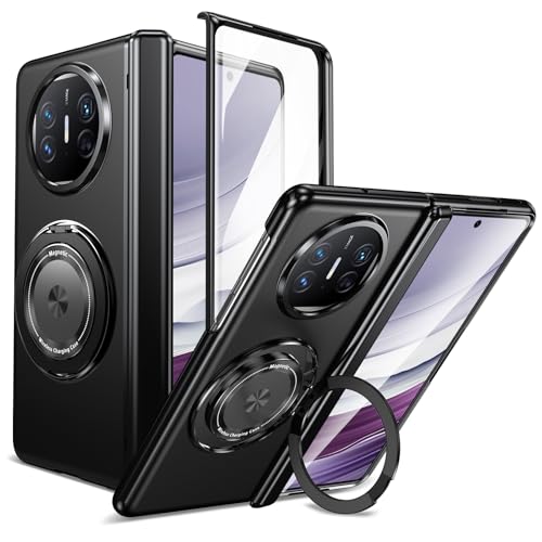 GANGANPRO Case Compatible with Huawei Mate XT Ultimate with Rotatable Ring Holder Magnetic Kickstand Shockproof Protective Phone Cover for Huawei Mate XT Ultimate 10.2 inch,Black