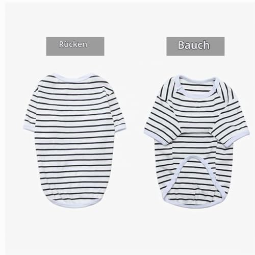 Shengxi Hundepullover, Gestreifte Hundeshirts für Kleine Hunde, Sommer Atmungsaktiv Gestreifte Welpe T-Shirt Weste Basic T-Shirt Dehnbar Haustier Kleidung für Chihuahua Französische Bulldogge (XL)