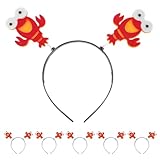 Zerodeko Diadema de Langosta Creativa de Plástico Rojo para Adolescentes, 8 Piezas Seguras y Resistentes para Decoración Diaria y Halloween