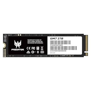 Acer Predator GM7 1TB M.2 NVMe SSD PCIe 4.0 - Lesegeschwindigkeit bis zu 7400 MB/s - TLC NAND Flash -Professionelle Gaming Interne Festplatte für PC, Laptop & PS5