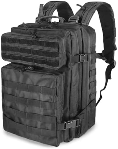 owwasd Militär Rucksack Herren,45L Groß Rucksack Wasserdicht Wanderrucksack Herren Taktischer Backpack(Schwarz)