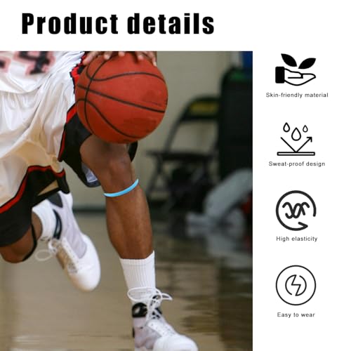 Image of Gosknor 2pcs Patellar Tendon Support Strap Knee Band (Fluorescent Blue) | Silicone Patella Knee Brace Elastic Knee Pain Strap for Basketball Running Hiking Jumpers Soccer Volleyball Sports