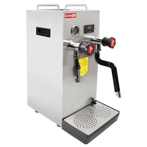 Commercial Steam Milk Foam Machine, Double Boiler Milk Frother Steamer with LED Display, 2.1Gal/8L Stainless Steel Boiling Water Frothing Machine 110V Electric Milk Foam Maker for Dessert Shop