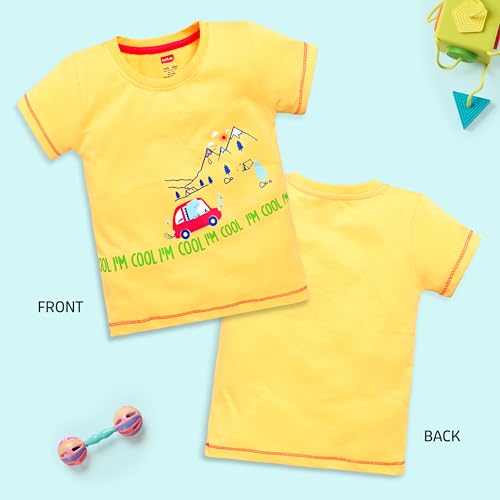 Image of LuvLap Baby Boys Regular Fit 100% Cotton Half Sleeve Boys T-Shirt Pack of 5