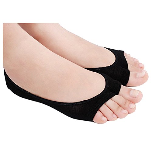Image of seven wolves Womens Peep Toe Socks 6 Pairs, Toeless Cotton No Show Socks Non Slip Shoe Liner