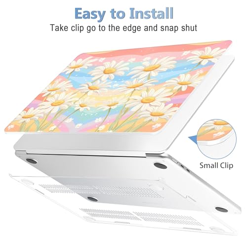 Image of Mektron Case for 2025 MacBook Air 13-inch M4 Laptop A3240 with 13.6-inch Liquid Retina Display,Compatible with 2024 2022 M3 /M2 MacBook Air 13 inch Hard Shell Cover,Fit Model A3113 A2681,Colorful Daisy