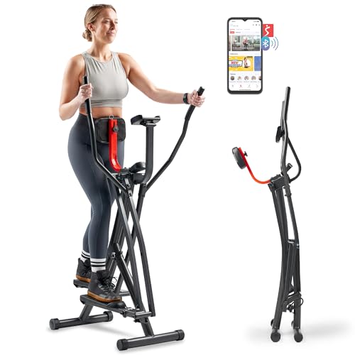 Sunny Health & Fitness Air Walk Cross Trainer Elliptical Machine Glider w/Performance LCD Monitor, Low-Impact, 30 Inch Stride and Optional Exclusive SunnyFit App Enhanced Bluetooth Connectivity