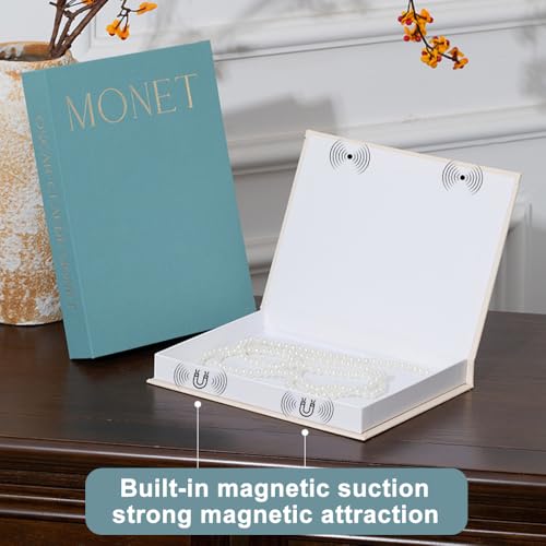 Shuqio Set de 3 Cajas Libro Decorativas, Libros Falsos con Almacenamiento Interior, Cajas Apilables de Lino para Decoración de Estantería, Mesa Café, Sala de Estar y Oficina - imagen 4