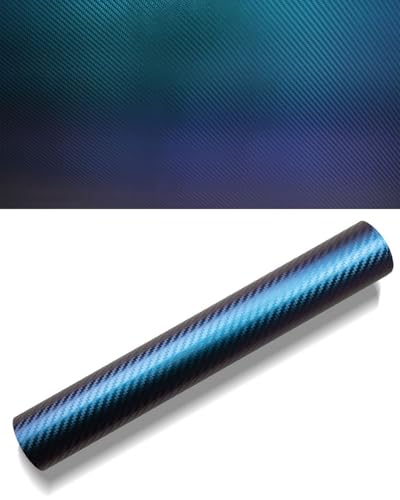TPZORJX 1 rollo película de cambio de color de automóviles de fibra de carbono 3d, película de automóviles de 152 x 30 cm, vinilo autoadhesivo, película protectora de cambio de color, azul a morado