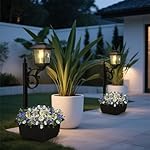 Outdoor Flower Pots 2 in 1, Floor Lamps Waterproof, Wall Mount Solar Lamp Post Lights, Outdoor Decorative Lamp for Garden, Patio, Front Porch, Back Door, Warm White. （Flower Pots Included） - Image 3