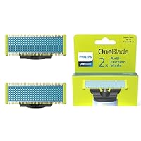 Philips OneBlade First Shave Klingen, passend für alle OneBlade und OneBlade Pro Modelle, für besonders empfindliche Haut im Gesicht, original von Philips, 2er-Pack (Modell QP225/50)
