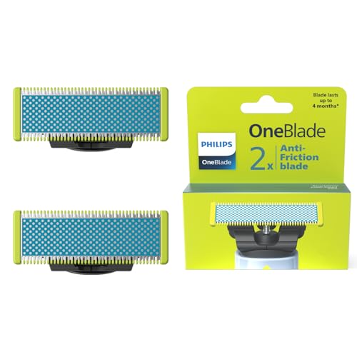 Philips OneBlade First Shave cuchillas, compatibles con todos los mangos OneBlade y OneBlade Pro, para piel facial muy sensible, 2 unidades (modelo QP225/50)