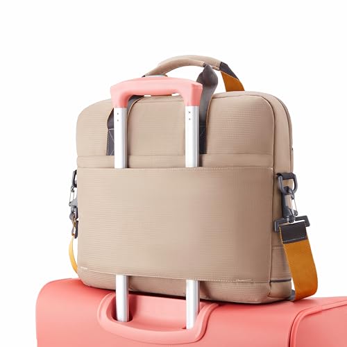 Image of American Tourister Urban Biz Office Briefcase | 2 Compartments | Front Quick-Access Pocket | Messenger Bag for Business | Adjustable & Detachable Shoulder Strap | Beige