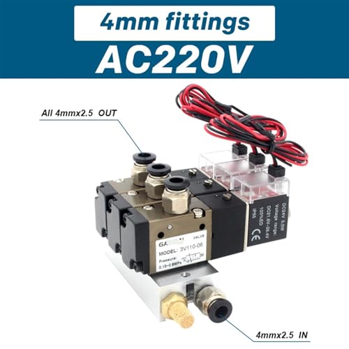 Bloc de stations d'électrovanne 6 stations AC220V avec collecteur de base - 3