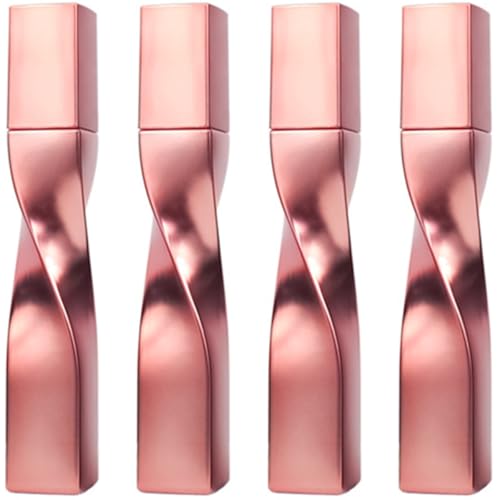 OSALADI Cepillo para Pestañas Tubo Vacío 15Ml 4 Piezas Aplicador de Rímel Giratorio Rosa Dorado Envases para Maquillaje y Viajes Profesionales