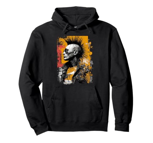 Punk with Mohawk Hairstyle Pullover Hoodie