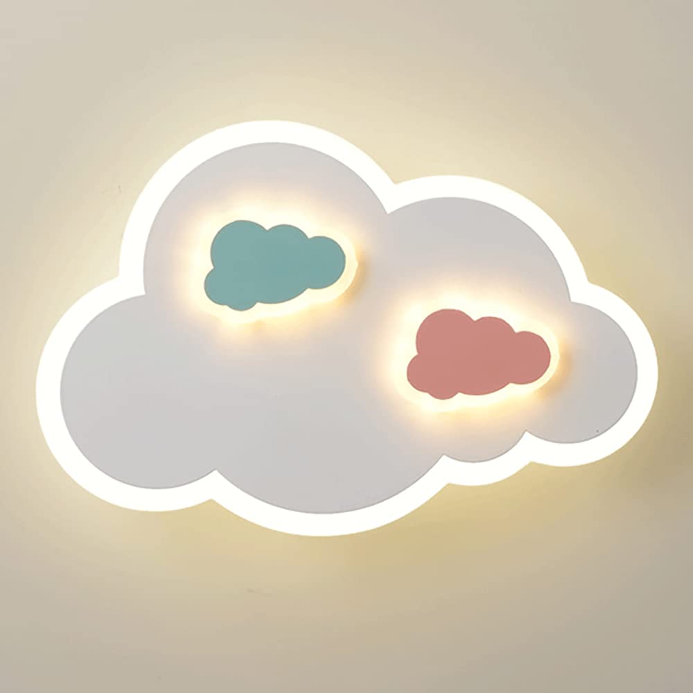 Lámpara de pared de metal para dormitorio infantil y apliques modernos de nube