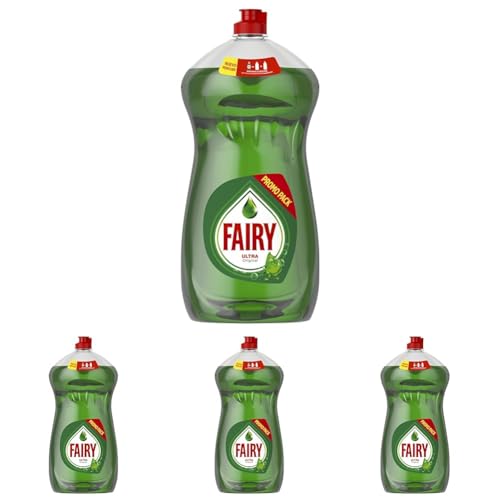 Fairy Ultra, Líquido lavavajillas verde oscuro sin remojo ni grasa 1410 ml (Paquete de 4)