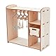SUPERFINDINGS Zusammengebauter Puppenschrank Aus Holz 18x8x17.8cm PuppenhausKleiderschrank Mit 2 MiniaturSchubladen Und 8 kleinen Kleiderbügeln PuppenhausMöbelzubehör