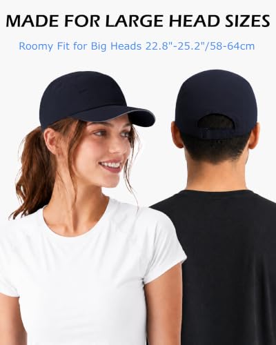 Image of Zylioo XL XXL Baseball Cap for Big Heads, Quick Dry Reflective Hat | Perforated Panels And Elastic Strap Add Breathable Comfort For Running, Golf, Walking, Travel, And Summer Wear