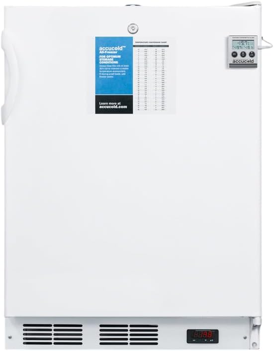 Accucold 24” Medical Freezer, 3.2 cu.ft. Capacity, Undercounter, Built-in, ADA Compliant -25°C Storage, General Purpose, White - VT65MLBIMEDADA