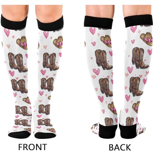 Image of Pigsaly Womens Compression Socks Yellow Stars Funny Brown Capybara Knee High Socks Athletic Tube Sock Outdoor Sport Socks