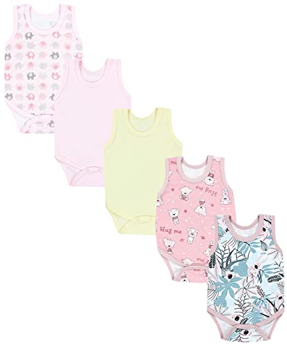 TupTam Baby Body Mädchen 5er Pack – Ärmelloser Body Baby aus...
