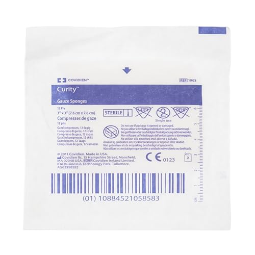 Cardinal HealthTM CurityTM Premium Woven Gauze Sponge, Sterile, 3 x 3IN, 12 Ply, 1903-, Case of 2400 miniatura 1