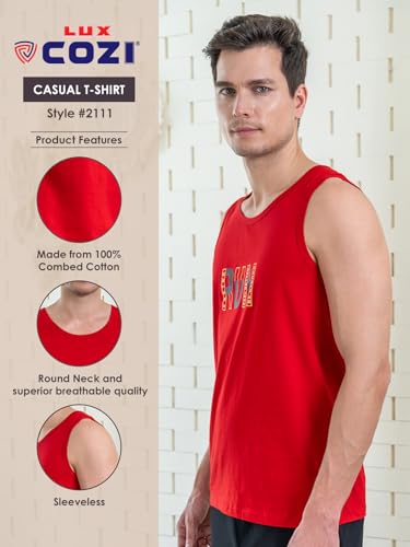 Image of Lux Cozi Men's Cotton Printed Regular Fit Vest