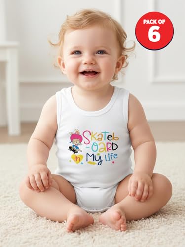 Image of LUX PARKER Unisex Baby Regular Fit Vest Cotton Sleeveless for Boys and Girls Sando Baniyan Combo | Print May Vary