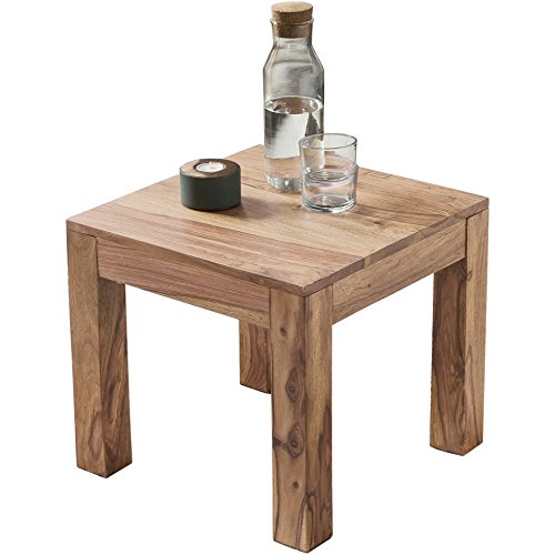 FineBuy Mesa de Centro Moderna Cuadrada 45x45x40 cm Madera Maciza de Acacia | Mesa Auxiliar para Salón | Mesita Café Pequeña para Sofá Cover