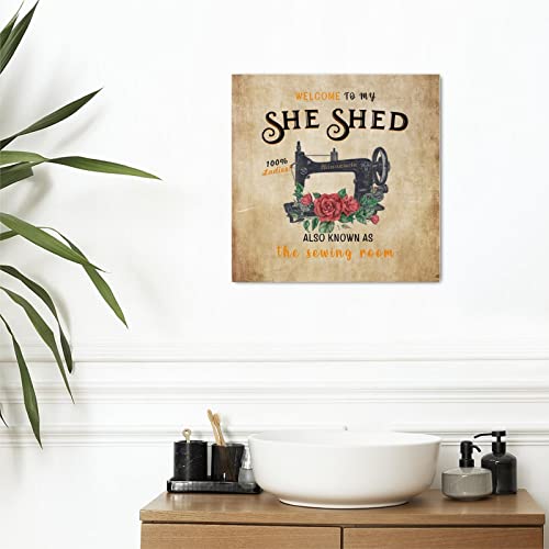 Décoration d'intérieur rustique avec plaque en bois pour machine à coudre - 7