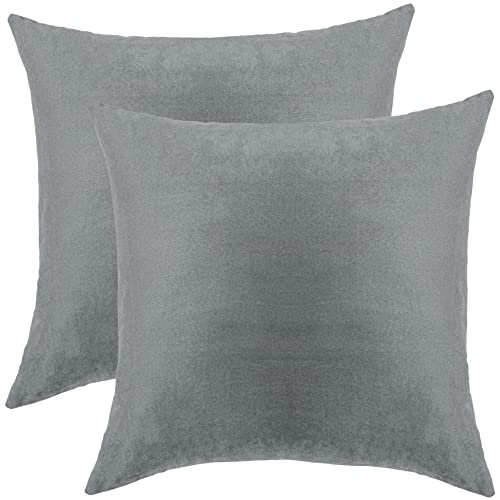 Image of Cazimo Velvet Cushion Covers for Bed, Sofa and Couch - 16 * 16 inches | Ideal for Living Room | Set of 2, Grey