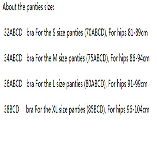 Nieuwe sexy kanten beha set stevige bloem driekwart vrouwen ondergoed (Color : Khaki, Cup Size : 80C) - Afbeelding 3