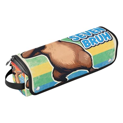 Bolsa de viaje y tapete resistente al calor para herramientas de cabello Hot Hair Tools con cremallera, organizador portátil para planchas y accesorios de cuidado capilar, modelo Six Seven Bruh Retro Capybaras miniatura 1
