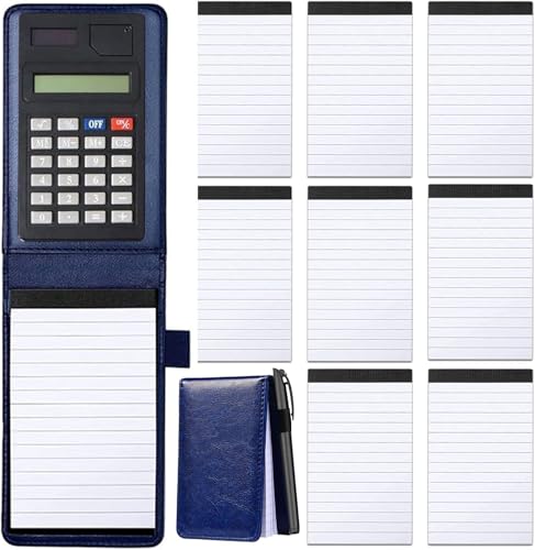 Mini bloc-notes de poche marron ligné avec stylo en métal et 3 recharges de carnet