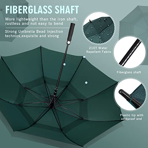 ZOMAKE Large Golf Umbrella for Rain, Windproof Auto Open Double Canopy, 47-57" Wide Canopy, 37-43" Folding Length for 2-3 People Golf Sports Business Family Use