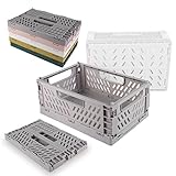 Paniers de Rangement Pliables en Plastique, 5 Pièces Cagette Plastique Pliable Caisse de Rangement, Boîtes Pliantes en Plastique, Caisse Pliable pour Cuisine, Chambre à Coucher, Bureau(22x14.7x9.3cm)