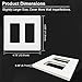 BESTTEN 2 Gang Screwless Wall Plate, 10 Pack, USWP4 Off White Series, Decorative Outlet Cover, H4.69” x W4.73”, Light Switch Cover, Double Gang Receptacle Face Plate