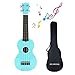 Hua Wind Soprano Ukulele 21 pollici Ukulele per principianti, chitarra per bambini Ukulele per bambini in legno a quattro corde con borsa (azzurro)