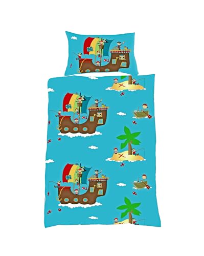 JACK by Fleuresse Kinder Biber Baby Bettwäsche 2 TLG. 100x135cm Pirat...