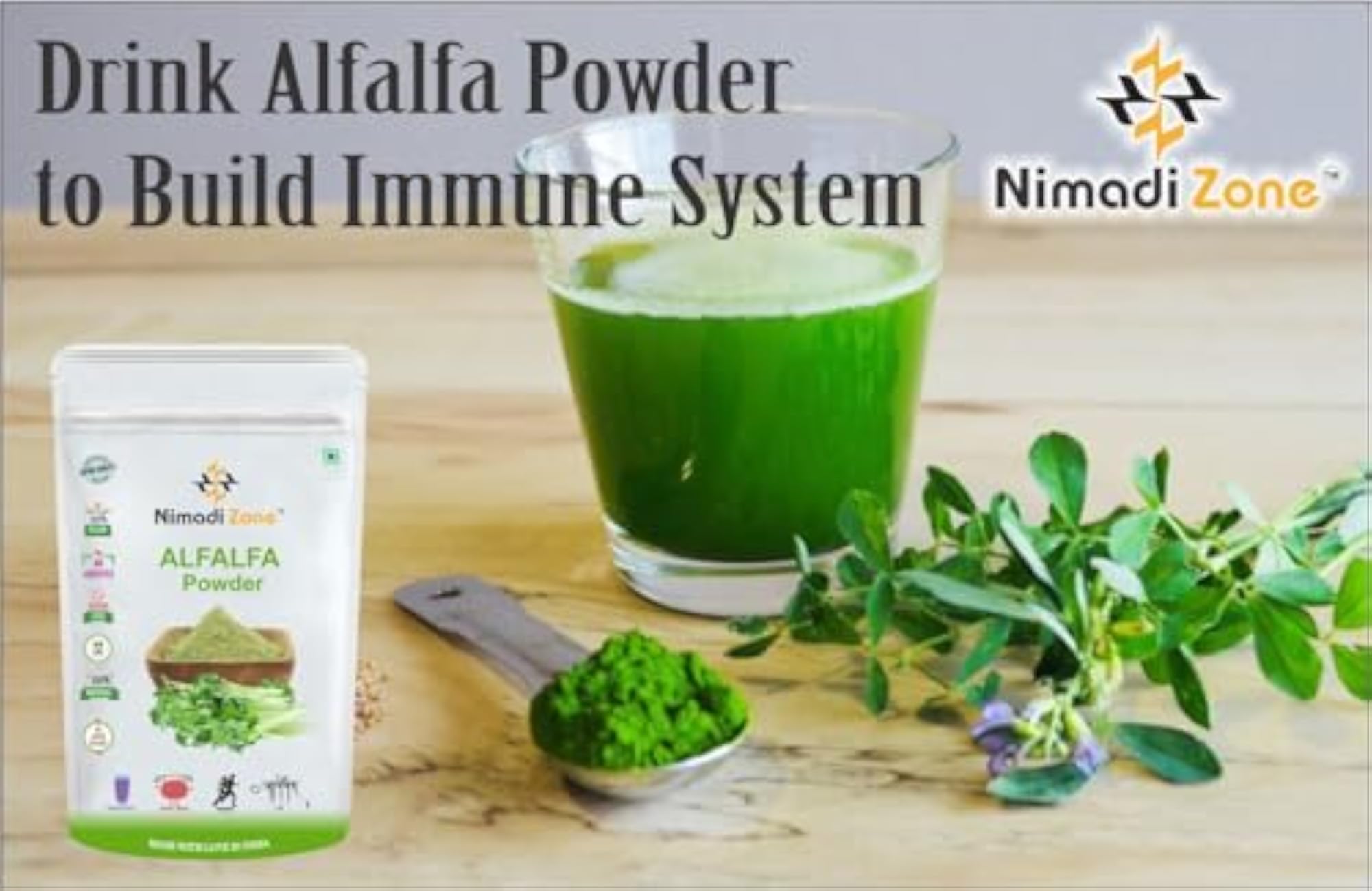 Nimadi Zone Alfalfa Grass Powder - 1 KG