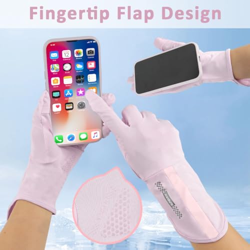Image of PALAY Sun Protection Gloves UPF 50+ Summer Bike Gloves for Women Bike Riding Driving Golfing, Breathable Nylon Outdoor Hand Glove with Wrist Extension, Touch Screen Design (Purple)
