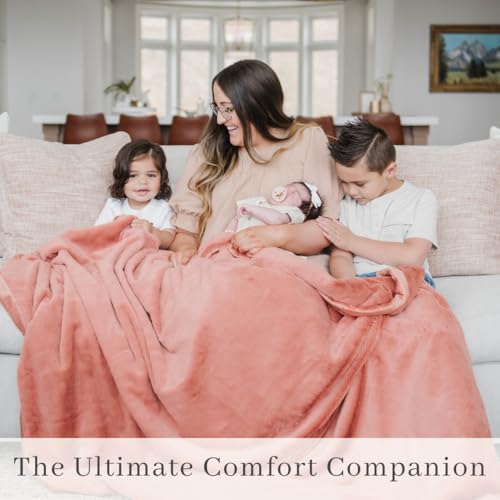 Image of SARANONI Oversized Luxury Blanket | Breathable Super Soft, Lush, Plush Comfy Blankets for Adults | Clay - X-Large 60 inch x 80 inch