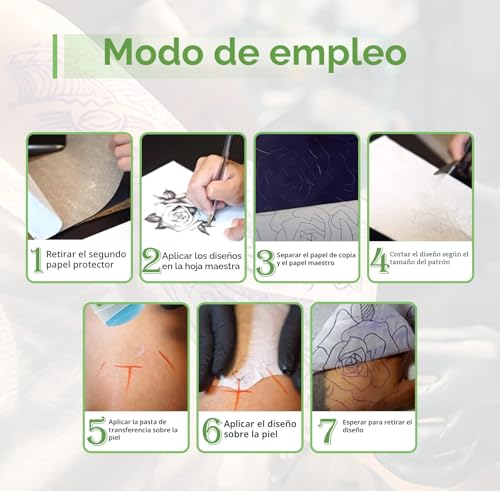 Miniatura 4 de Unihuby 20pcs Papel De Transferencia De Tatuaje Stencil - Plantilla Térmica 4 Capas 8 1 2 X 11 - Calco Diy