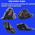 Wireless Mouse Large Angle Adjustable Ergonomic Vertical Upright Carpal Tunnel Ergo Right Hand 6 buttons USB Optical Mice for PC Laptop Computer Macbook Gift,3600 DPI,Removable Palm Rest,RGB Light
